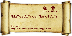 Mészáros Marcián névjegykártya